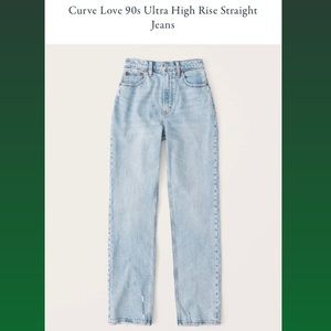 A&F Curve Love Ankle Straight Ultra High Rise Jean